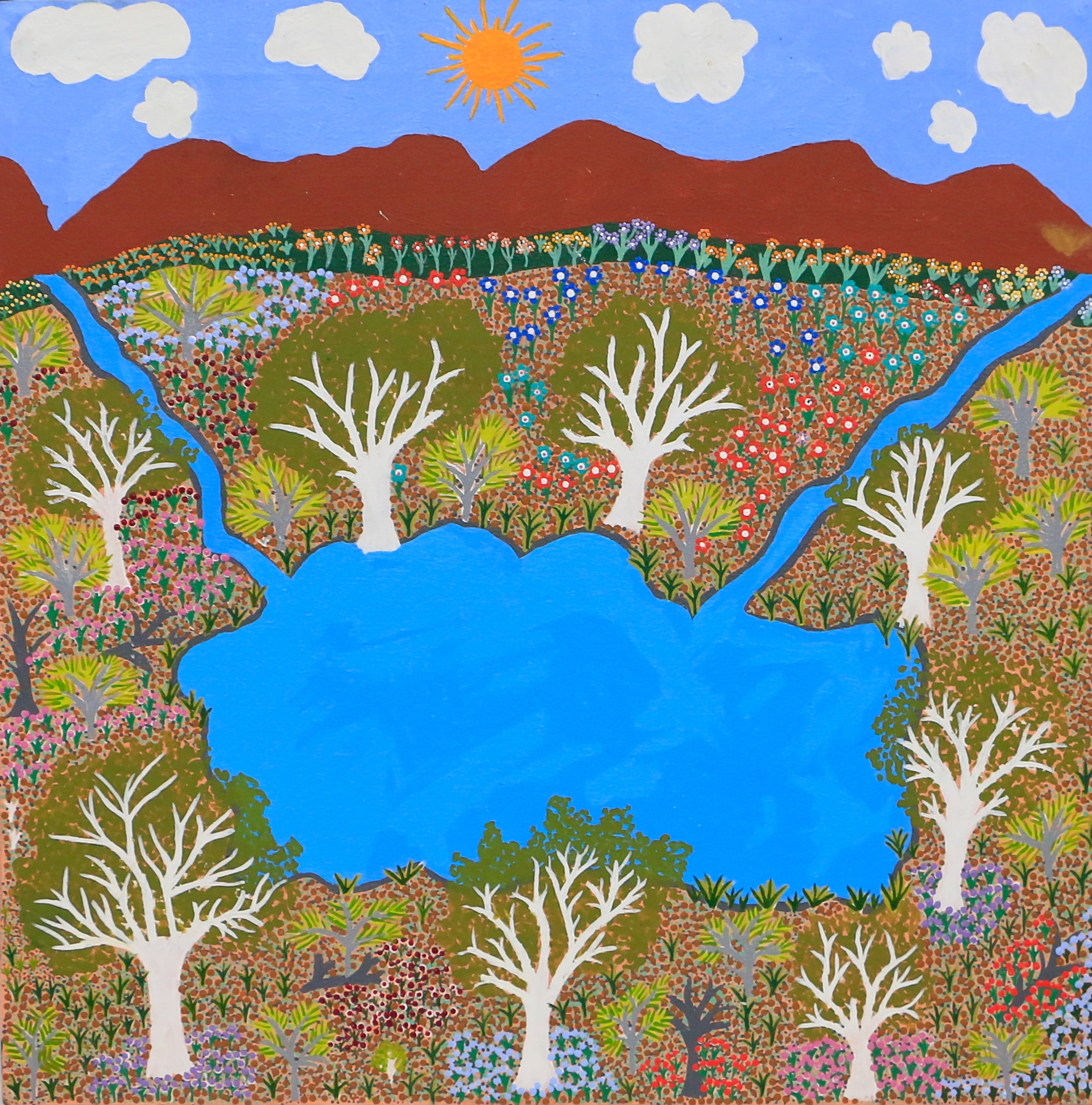 Canteen Creek Landscape, 61x61cm Artists of the Barkly