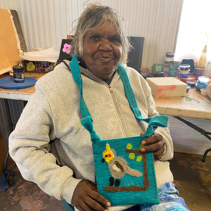 The Artists of the Barkly try their hand at needle felting
