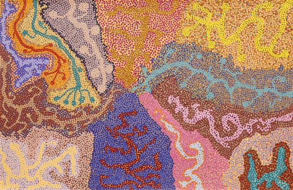 Bush flowers blowing in the desert, 59x90cm