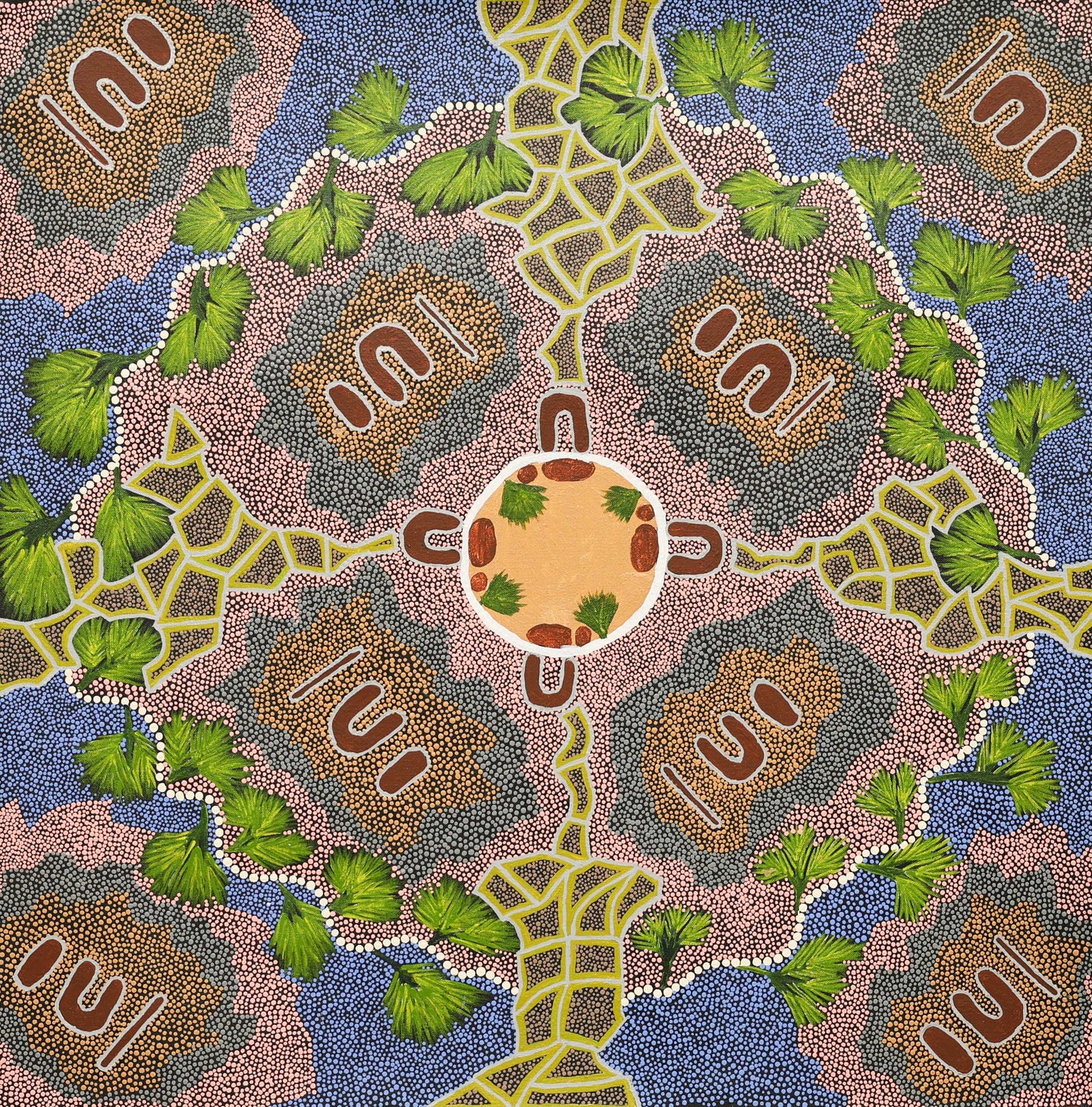 Ladies Collecting Bush Medicine, 61x61cm